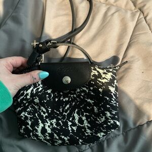 Longchamp Black and Cream Crossbody Bag
